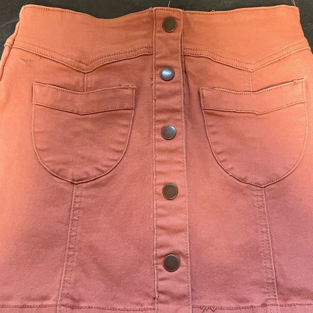 Forever 21 coral denim skirt